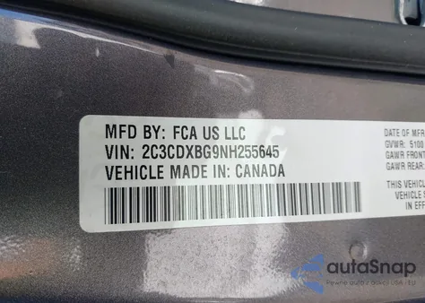 2022 Dodge Charger Sxt Rwd from USA, damaged, VIN 2C3CDXBG9NH255645